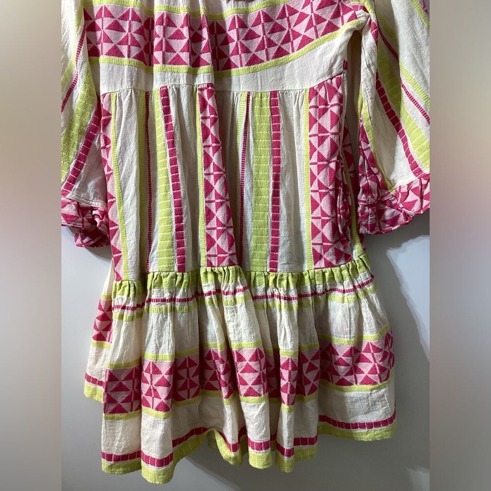 Pearl & Caviar Boho Pink Multicolor Patterned Mini Dress Size S/M NWT - Picture 7 of 11